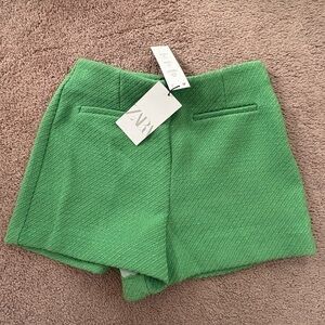 zara textured shorts